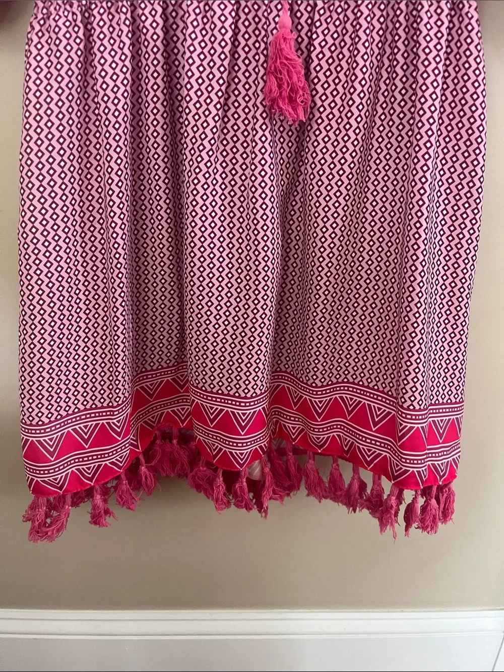 Bright Pink Geometric Print Dress